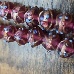 Clear Purple Wedding Cake Beads Strands